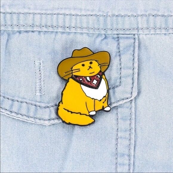Cowboy Cat Enamel Pin - Picture 1 of 10